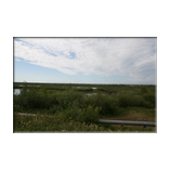 Der Mackenzie River East Channel fhrt am Zeltplatz in Inuvik vorbei