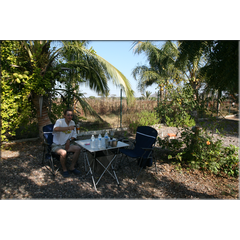 Camping bei La Cruz zwischen Bananenstauden und Zitronenbaum